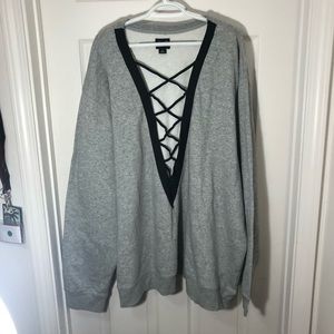 Everlast Sport V-Neck Lace Up Comfy Sweater